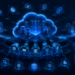 IBM SLA data breach illustration showing a cloud testing environment, cybersecurity monitoring systems, data anonymization controls, and enterprise security architecture.