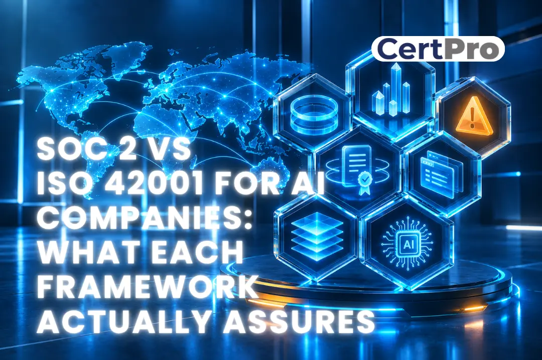 SOC 2 vs ISO 42001 for AI Companies: What Each Framework Actually Assures