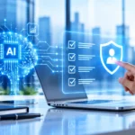 AI Governance in futuristic office