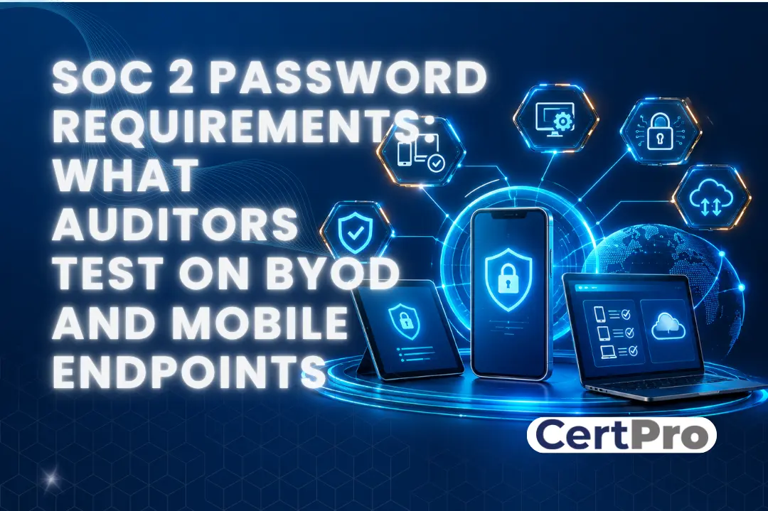 SOC 2 password requirements auditor testing: Mobile device MDM configuration, MFA enforcement, and access control verification on BYOD and personal endpoints